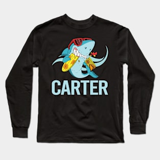 Funny Shark - Carter Name Long Sleeve T-Shirt